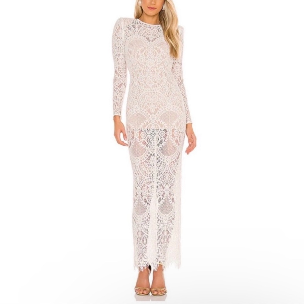 NWT Bronx and Banco Allegro White Lace Backless Dress